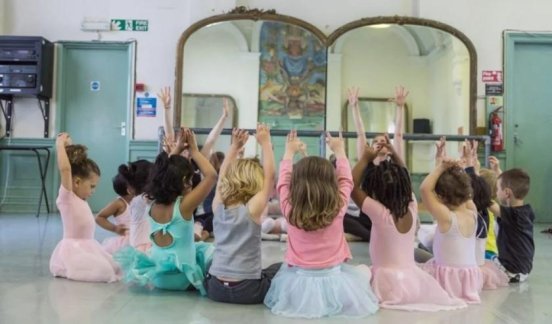A group of child ballet dancers